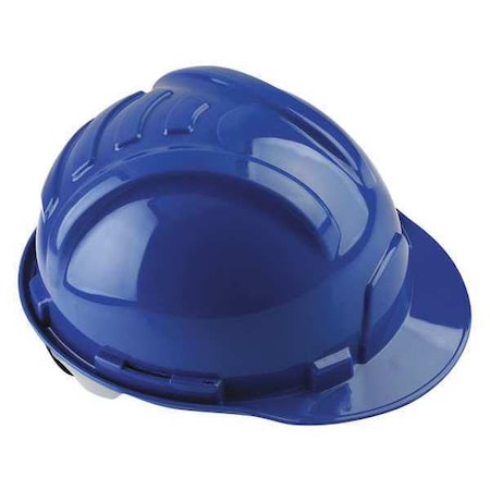 Hard Hat, Gladiator II, Polyethylene, 6 Point Ratchet, Type 1, Class E, Blue