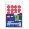 Laser/Inkjet Label, 3/4 in Label W, 3/4 in Label H, 24 Labels per Sheet Red