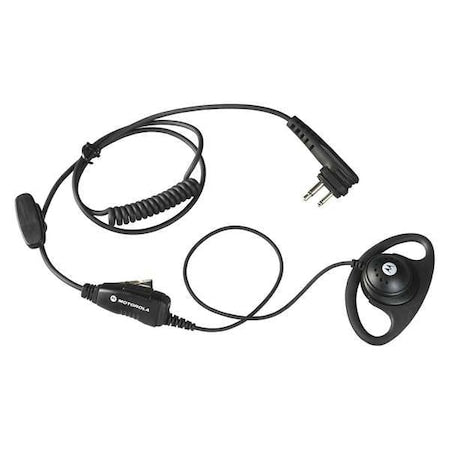Ear Loop Earpiece, Black, Two Pin, Swivel