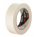 Masking Tape, 96 mm W x 55 m L, 4.4 mil Thick, Tan, Rubber Adhesive, 8 PK