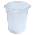 Stackable Round Container, White, Polyethylene