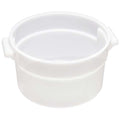 Stackable Round Container, White, Polyethylene