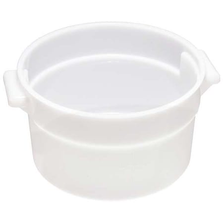 Stackable Round Container, White, Polyethylene