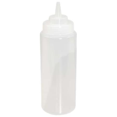 Squeeze Bottle, Plastic, Clear, 24 oz., PK12