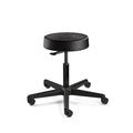 Soft Poly Backless Stool, 18-23" St Ht., Black, Casters