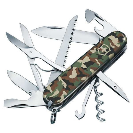 Multi-Tool Knife, 9 Tool, 15 Funct, GrnCamo