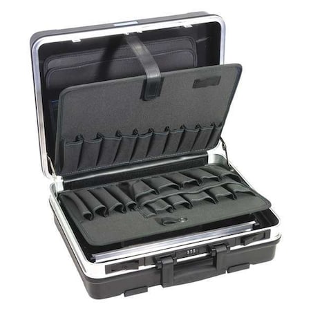 Tool Case with 38 compartments, Plastic, 19 1/2 in H x 16 3/8 in W