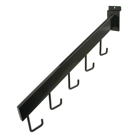 Hook Waterfall 16"L, Semi-Gloss, Black, 24PK