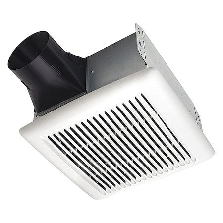 Ceiling Bathroom Fan, 50 cfm cfm, 4 in Duct Dia., 120V AC, Energy Star Certified
