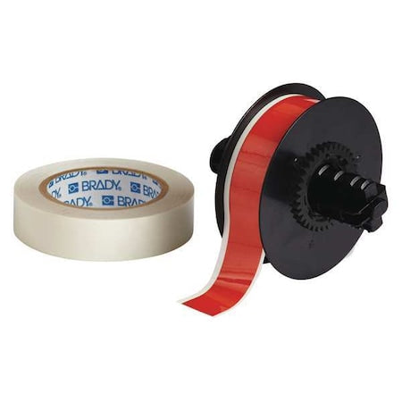 Label Tape Cartridge, Red, Labels/Roll: Continuous