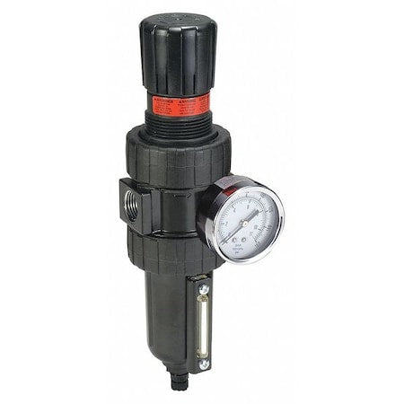 Filter/Regulator, 90 cfm, Zinc, 250 psi