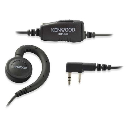 Ear Loop Earpiece, Plstc/Metal, 38inL Cord