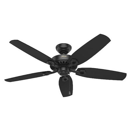 Decorative Ceiling Fan, 52 in Blade Dia, 5 Blades, 3 Speeds, 120V AC, Matte Black
