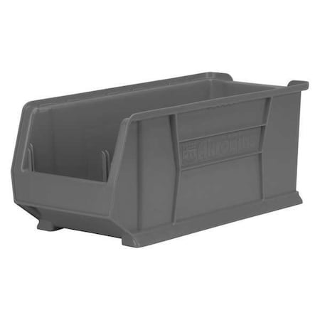 Storage Bin, Plastic, Gray, 10 in H, 11 in W, 23 7/8 in L