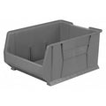 Storage Bin, Plastic, Gray, 12 in H, 18 1/4 in W, 23 7/8 in L