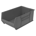 Storage Bin, Plastic, Gray, 12 in H, 18 3/8 in W, 29 1/4 in L