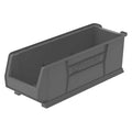 Storage Bin, Plastic, Gray, 10 in H, 11 in W, 29 7/8 in L