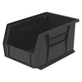 Hang & Stack Storage Bin, Plastic, Black, 5 in H, 6 in W, 9 1/4 in L