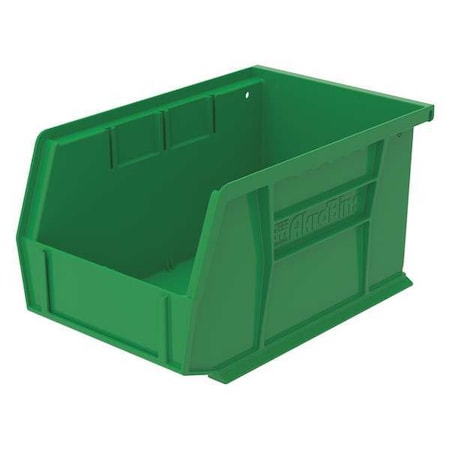 Hang & Stack Storage Bin, Plastic, Green, 5 in H, 6 in W, 9 1/4 in L