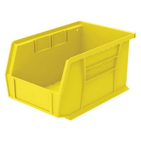 Hang & Stack Storage Bin, Plastic, Yellow, 5 in H, 6 in W, 9 1/4 in L