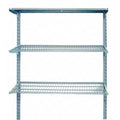 33 In. W x 31.5 In. H Gray Wall Mount Shelving Unit with 3 Steel Wire Shelves & Mounting Hardware