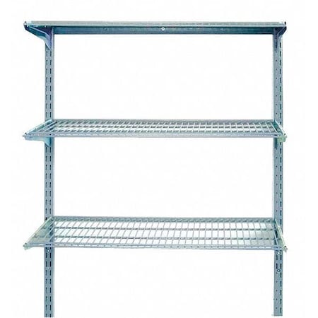 33 In. W x 31.5 In. H Gray Wall Mount Shelving Unit with 3 Steel Wire Shelves & Mounting Hardware