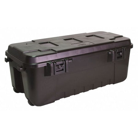 Utility Storage Trunk W/ Lid, 27 gal, 37-3/4 in L x 18-1/4 in W x 14 in H, Black, Plastic