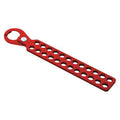 Lockout Hasp, Red, Steel, 24 Max. No. of Padlocks, 3/8 in Max. Shackle Dia., 1 in Jaw Clearance