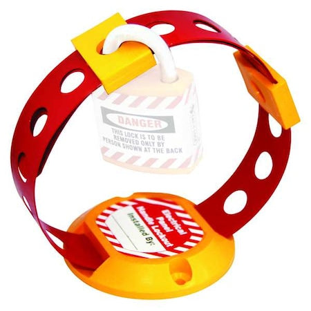 Electrical Panel Handle Lockout, Red/Yellow, Steel, 1 Max. No. of Padlocks