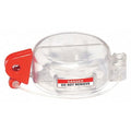 Push Button Lockout, Clear, Acrylic, 1 Max. No. of Padlocks, 1/4 in Max. Shackle Dia.