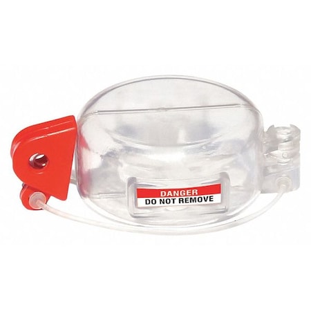 Push Button Lockout, Clear, Acrylic, 1 Max. No. of Padlocks, 1/4 in Max. Shackle Dia.
