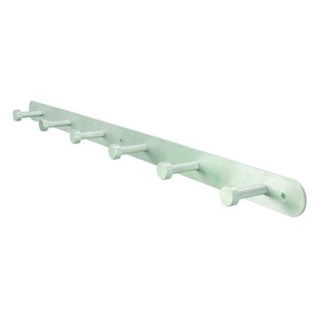 Coat Rack, Silver, 2-3/4 in. D, 36 in. W