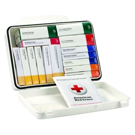 First Aid Kit and Housing, Plastic 84 Components, 25 People Served