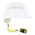 Coil Hard Hat Lanyard, Buckle, 18in.L, Lime