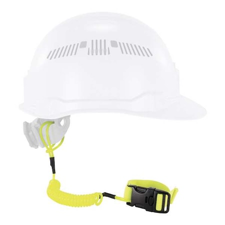 Coil Hard Hat Lanyard, Buckle, 18in.L, Lime
