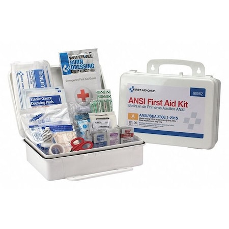First Aid Kit, Plastic 89 Components, 25 People Served