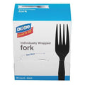 Wrapped Disposable Fork, Black, Medium Weight, PK90 Per Box, 540PK