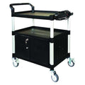 Cart with Cabinet, 37-3/16 in. H, Black