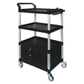 Cart with Cabinet, 52-3/4 in. H, Black