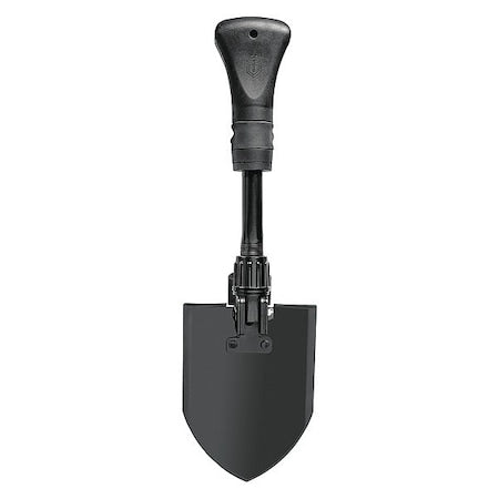 14 ga Round Point Foldable Shovel, Steel Blade, 9-1/4 in L, Black