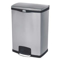 Slim Jim Step-On 24 gal Rectangular Step-On Can, Black, Foot Pedal, Stainless Steel, 16 1/4 in