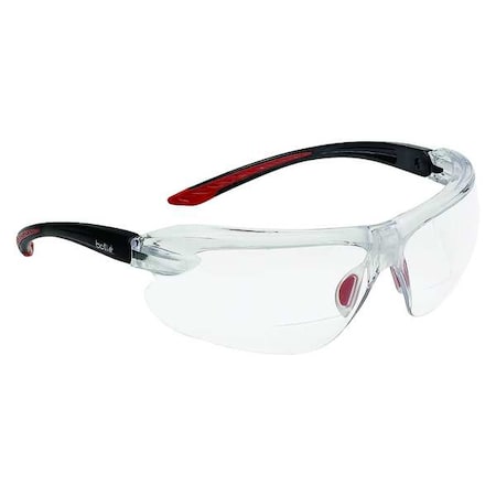 IRI-S Reader Safety Glasses, Clear Wraparound Frame, 1.5 Diopter, Clear Lens, Anti-Fog Coating