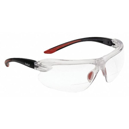 IRI-S Reader Safety Glasses, Clear Wraparound Frame, 2.0 Diopter, Clear Lens, Anti-Fog Coating