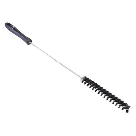 3/4" W Tube and Valve Brush, Medium, 14 in L Handle, 19 9/10 in L Brush, Black