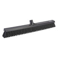 24 in Sweep Face Broom Head, Soft/Stiff Combination, Synthetic, Black