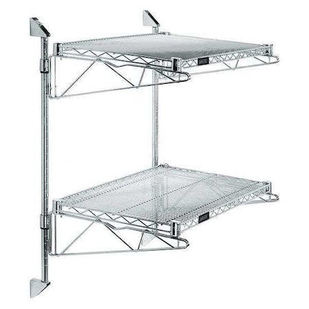 Stainless Steel Wire Wall Shelving, 14"D x 36"W x 34"H, Silver