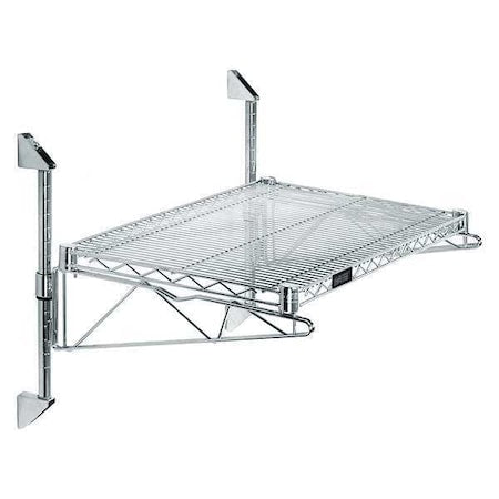 Stainless Steel Wire Wall Shelving, 18"D x 60"W x 34"H, Silver
