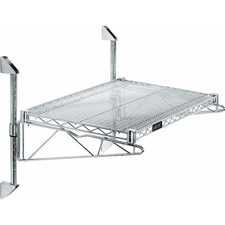 Stainless Steel Wire Wall Shelf, 14"D x 48"W x 14"H, Silver