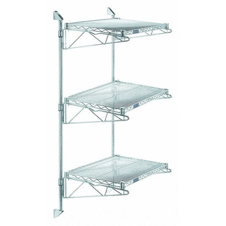 Stainless Steel Wire Wall Shelving, 14"D x 60"W x 54"H, Silver