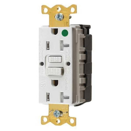 GFCI Rceptcle, Hspital, Wht, 20A, 1 HP